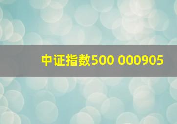 中证指数500 000905